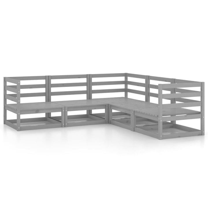 Loungegrupp 5 Delar Massiv Furu