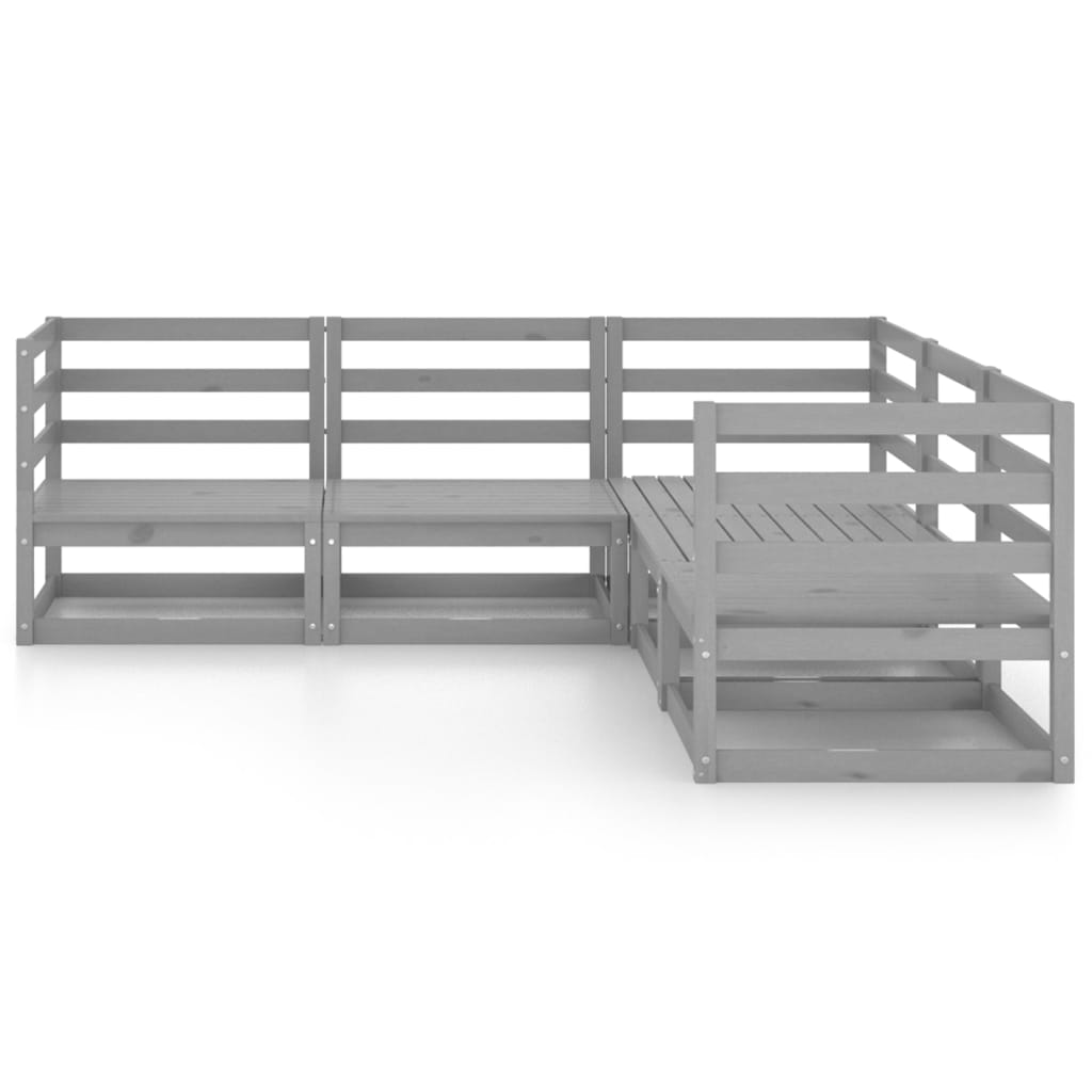 Loungegrupp 5 Delar Massiv Furu