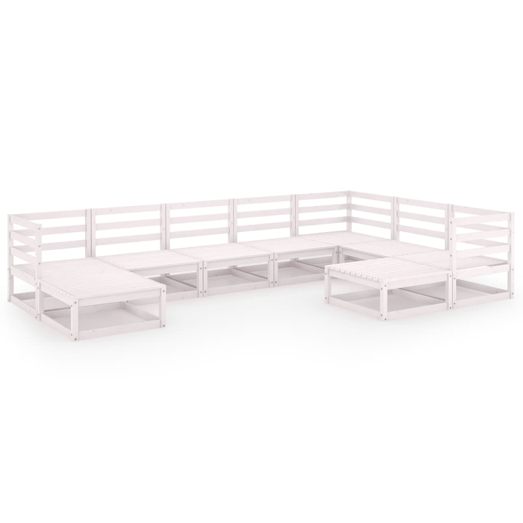 Loungegrupp 9 Delar Massiv Furu
