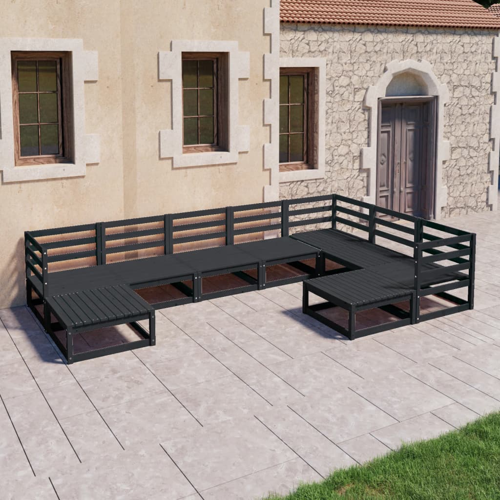 Loungegrupp 9 Delar Massiv Furu
