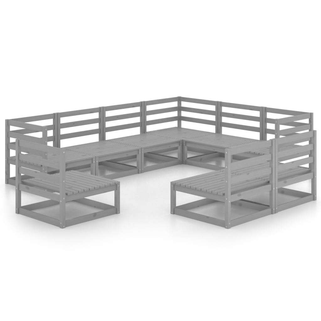 Loungegrupp 9 Delar Massiv Furu