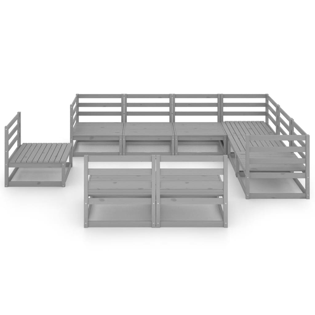 Loungegrupp 9 Delar Massiv Furu