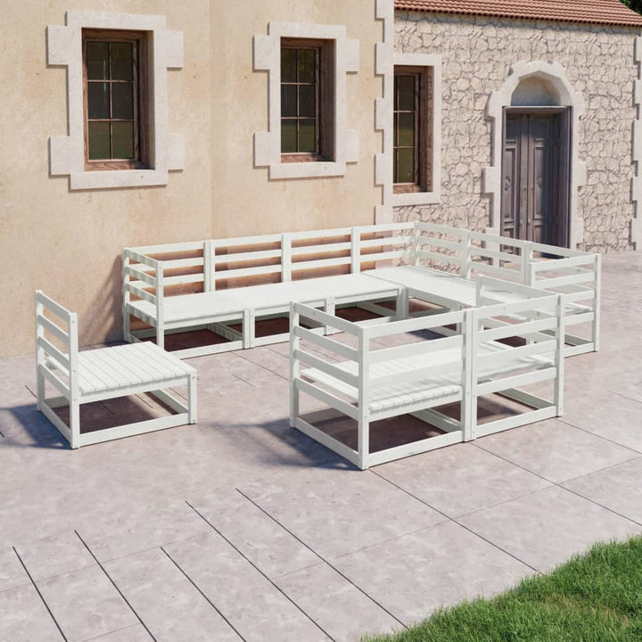 Loungegrupp 9 Delar Massiv Furu