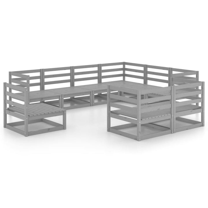Loungegrupp 9 Delar Massiv Furu