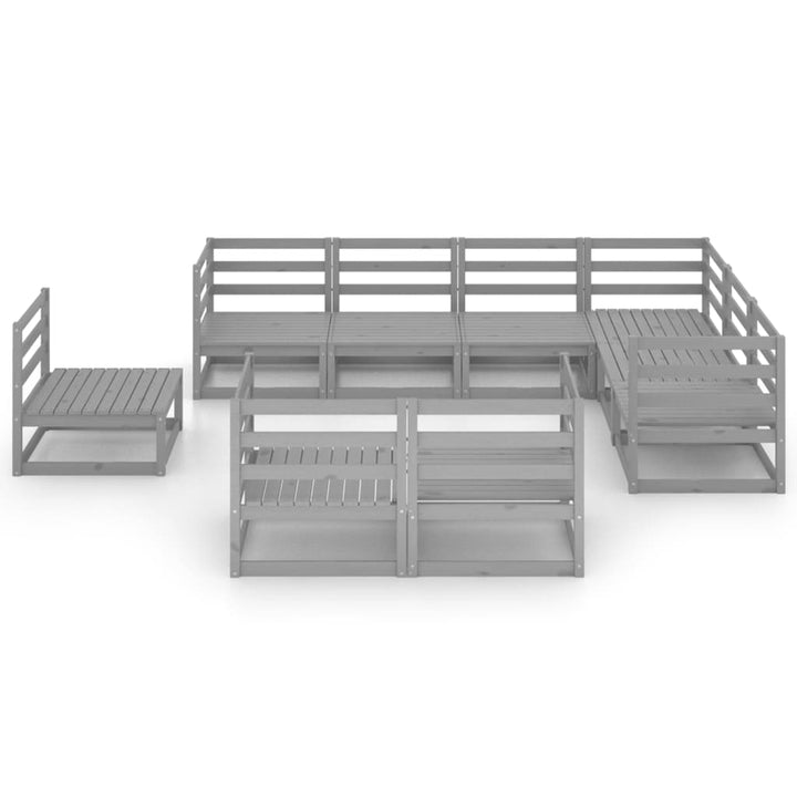 Loungegrupp 9 Delar Massiv Furu