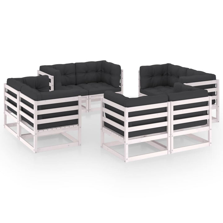 Loungegrupp 8 Delar Massiv Furu