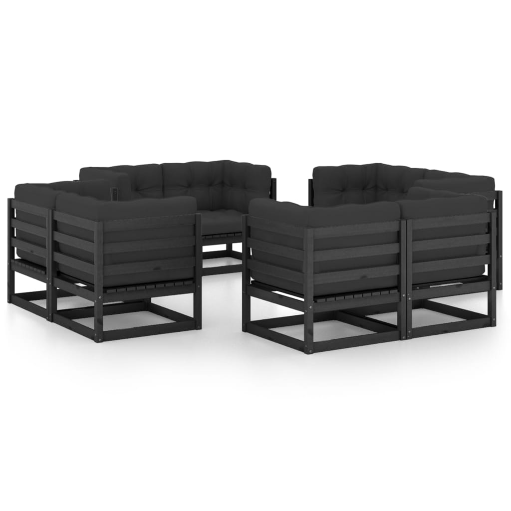 Loungegrupp 8 Delar Massiv Furu