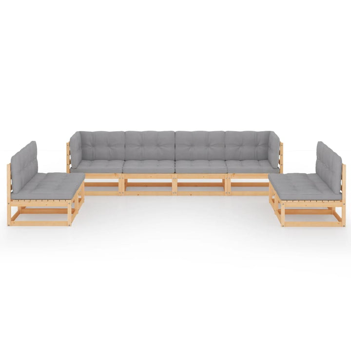 Loungegrupp Med Dynor 8 Delar Massiv Furu