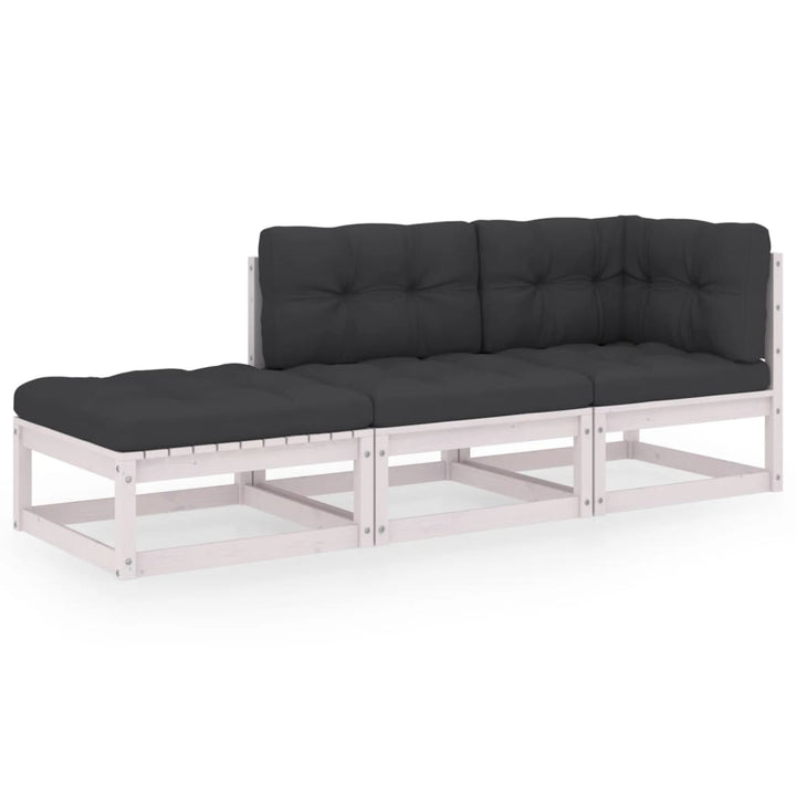 Loungegrupp Med Dynor 3 Delar Massiv Furu