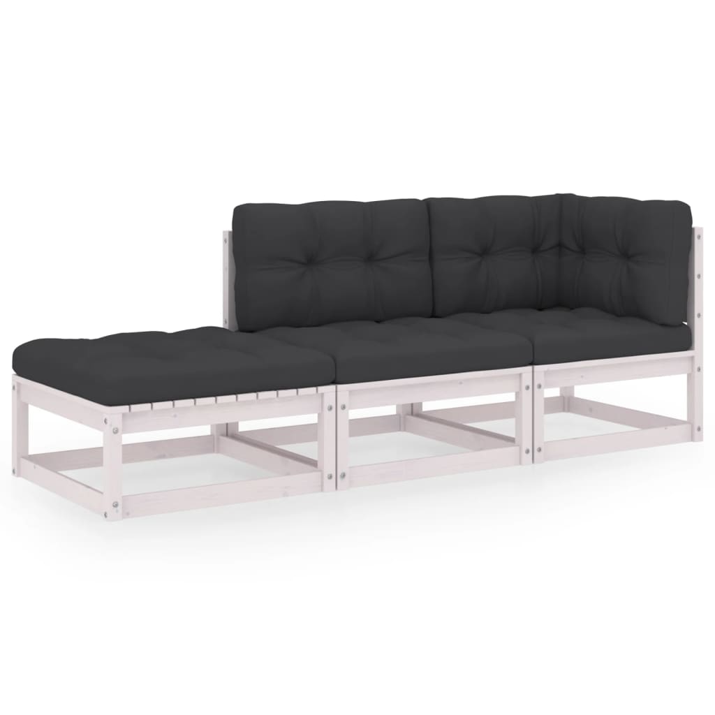 Loungegrupp Med Dynor 3 Delar Massiv Furu