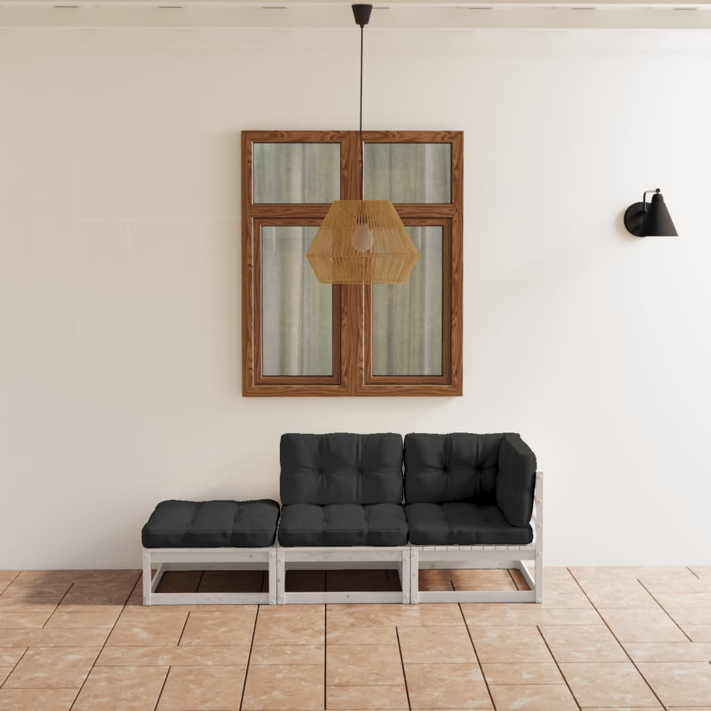 Loungegrupp Med Dynor 3 Delar Massiv Furu