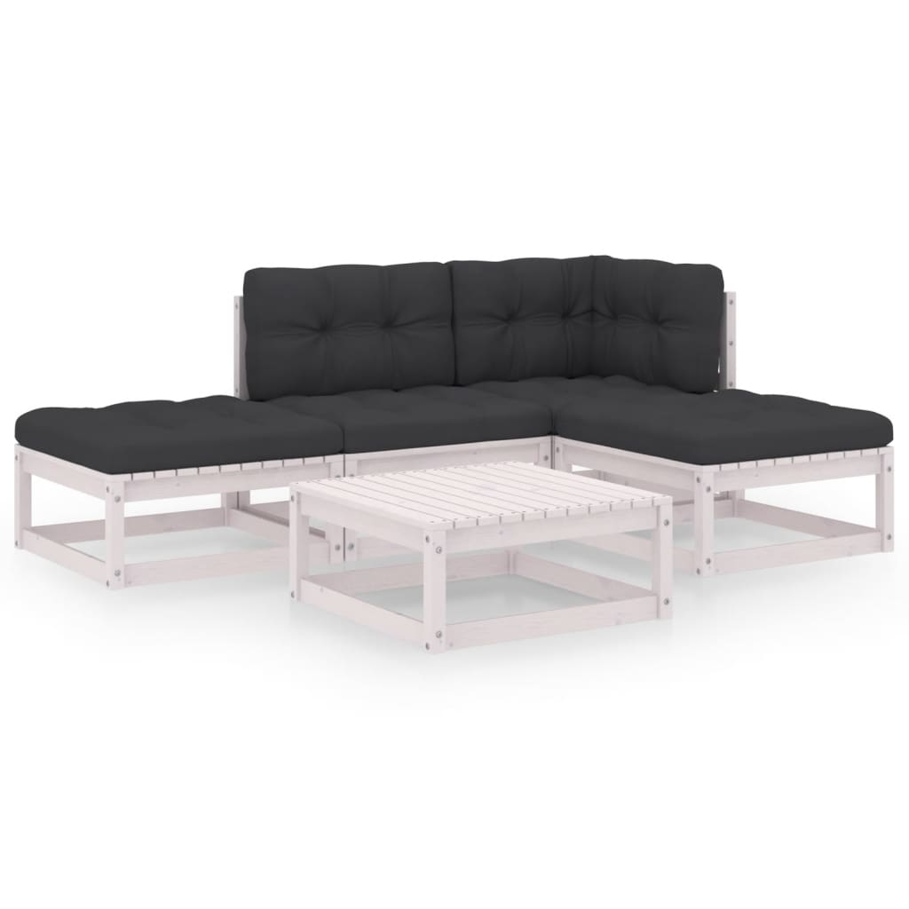 Loungegrupp Med Dynor 5 Delar Massiv Furu