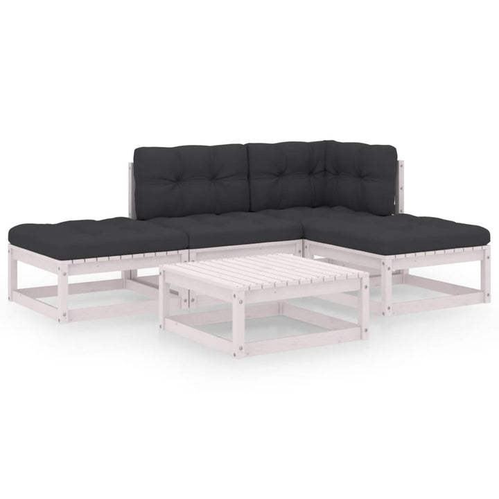 Loungegrupp Med Dynor 5 Delar Massiv Furu