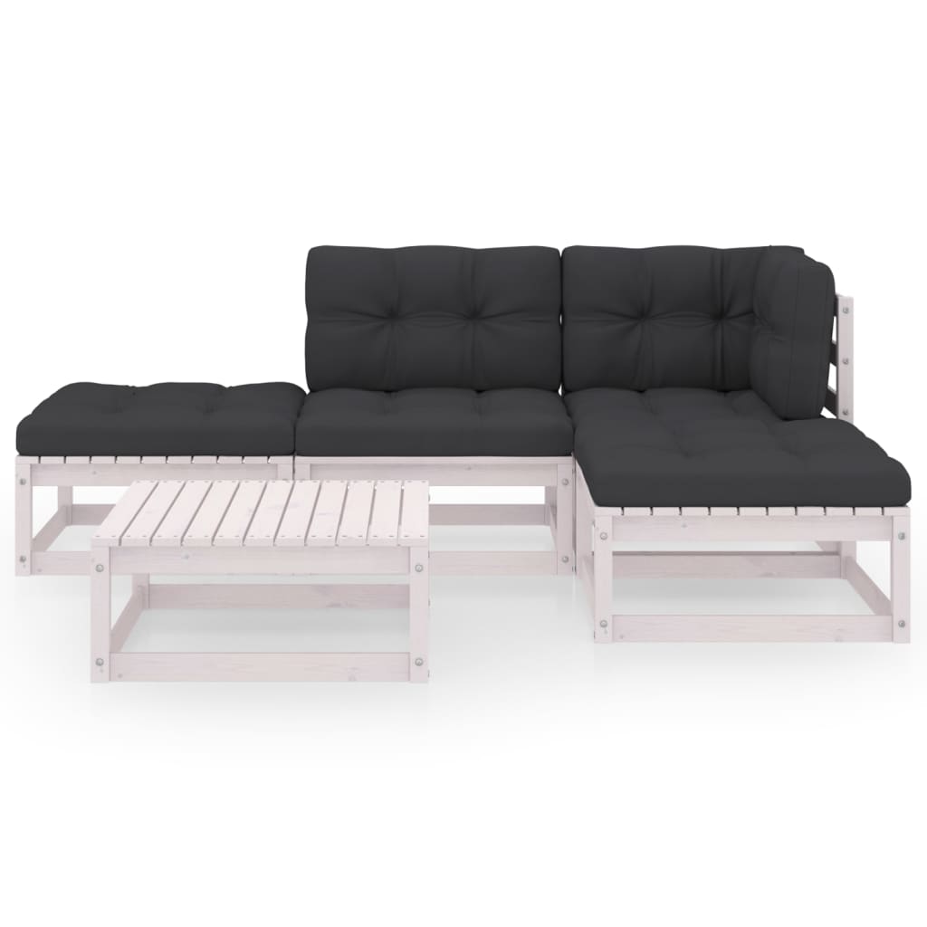 Loungegrupp Med Dynor 5 Delar Massiv Furu