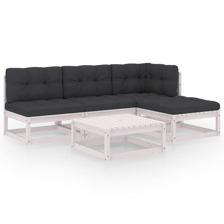 Loungegrupp Med Dynor 5 Delar Massiv Furu