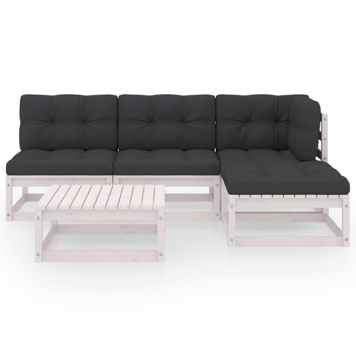 Loungegrupp Med Dynor 5 Delar Massiv Furu