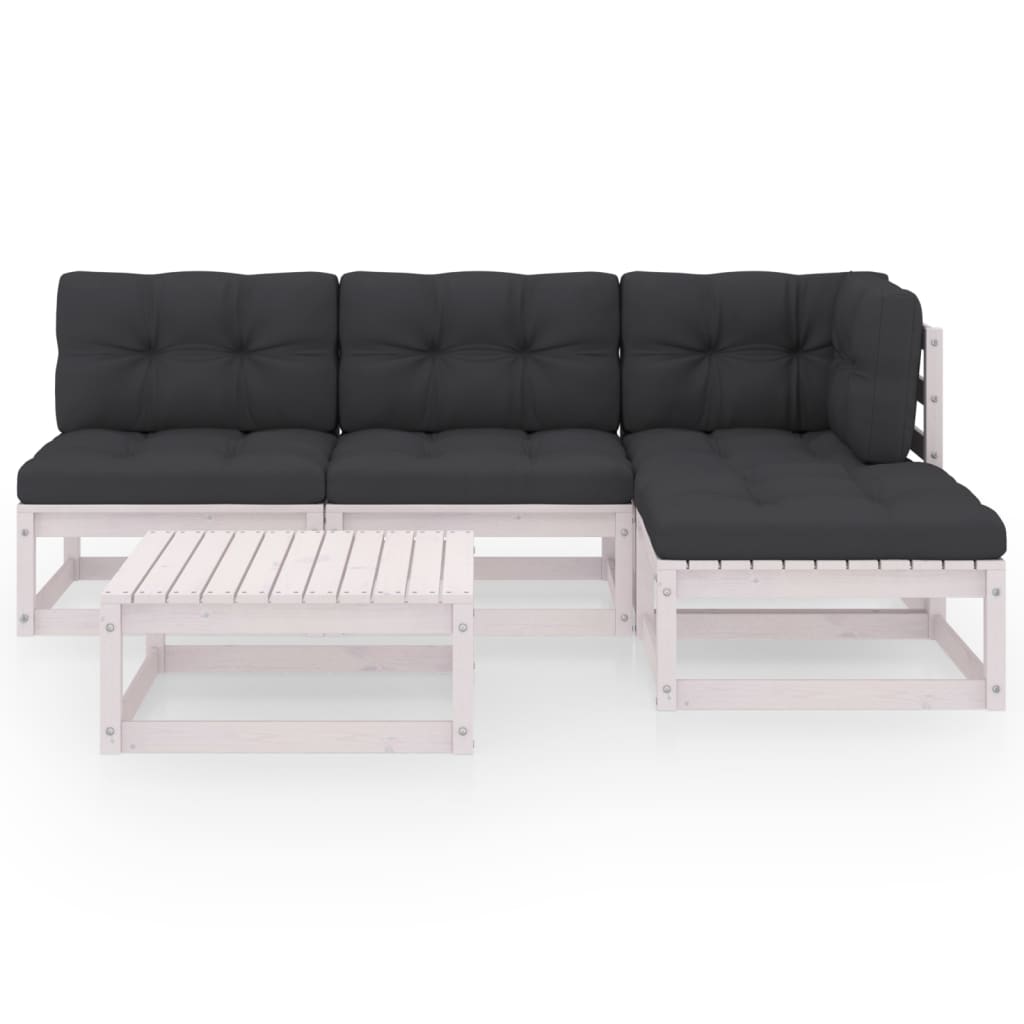 Loungegrupp Med Dynor 5 Delar Massiv Furu