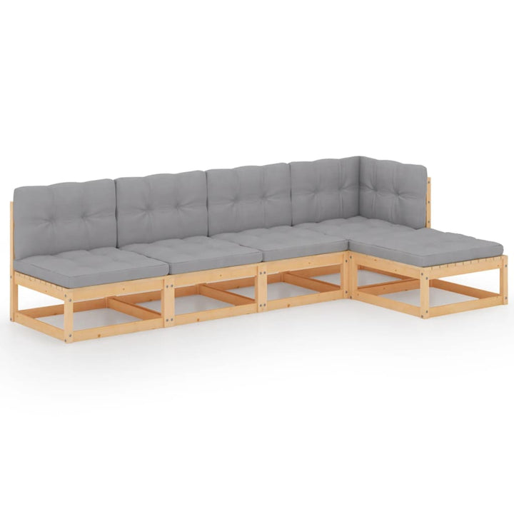 Loungegrupp Med Dynor 5 Delar Massiv Furu