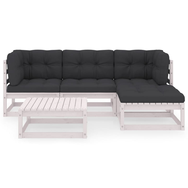 Loungegrupp Med Dynor 5 Delar Massiv Furu