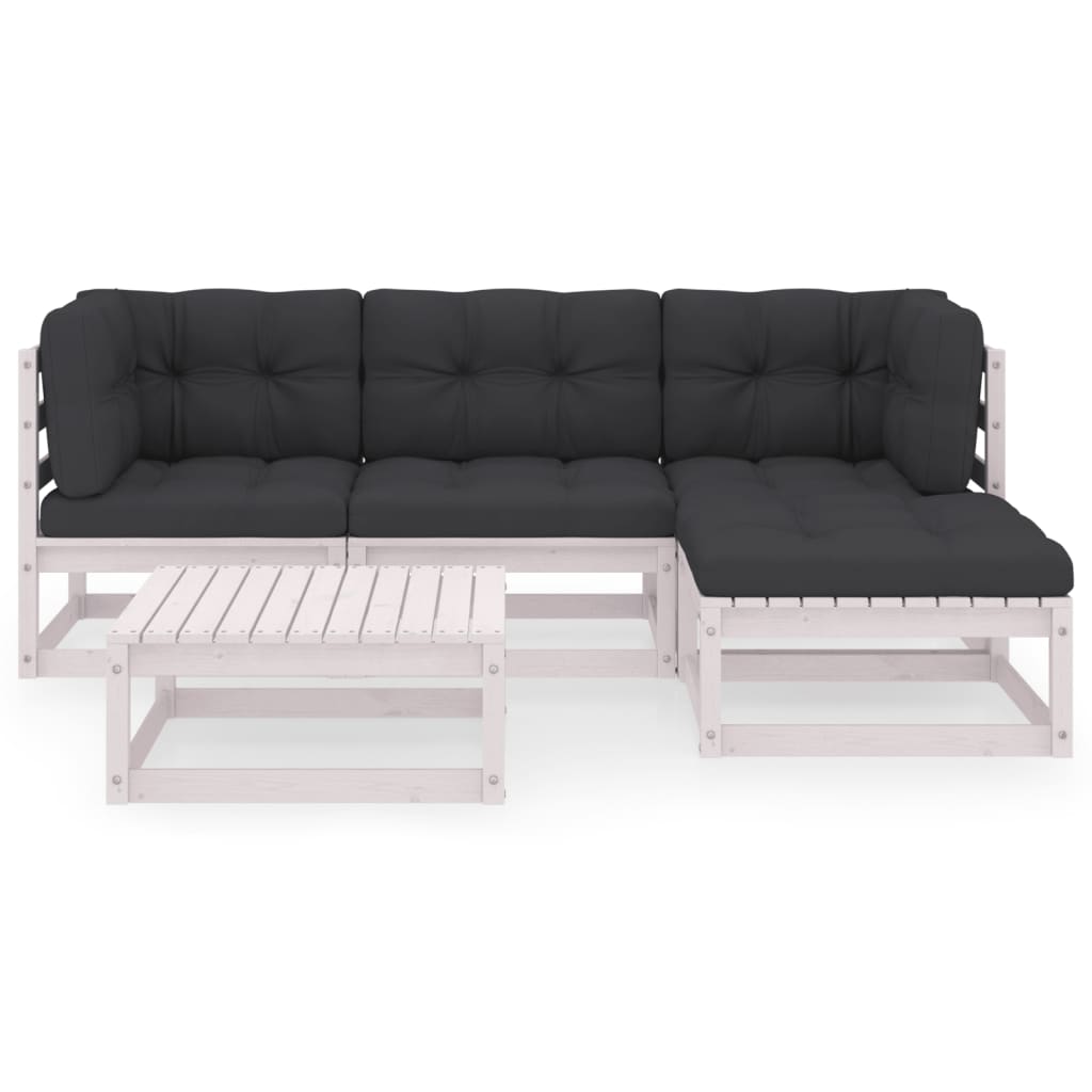 Loungegrupp Med Dynor 5 Delar Massiv Furu