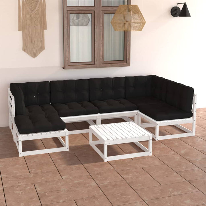 Loungegrupp 7 Delar Honungbrun Massiv Furu
