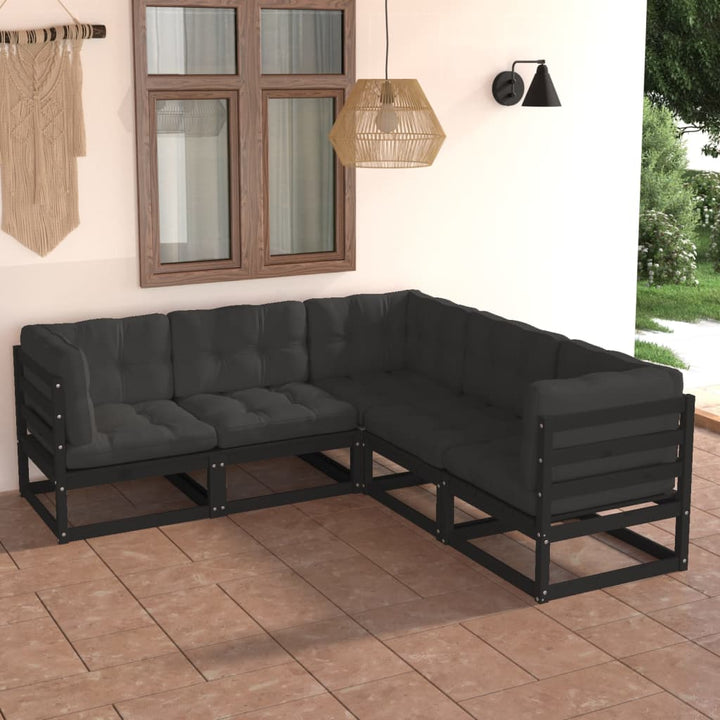Loungegrupp 5 Delar Massiv Furu