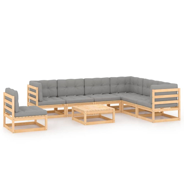 Loungegrupp Med Dynor 8 Delar Massiv Furu