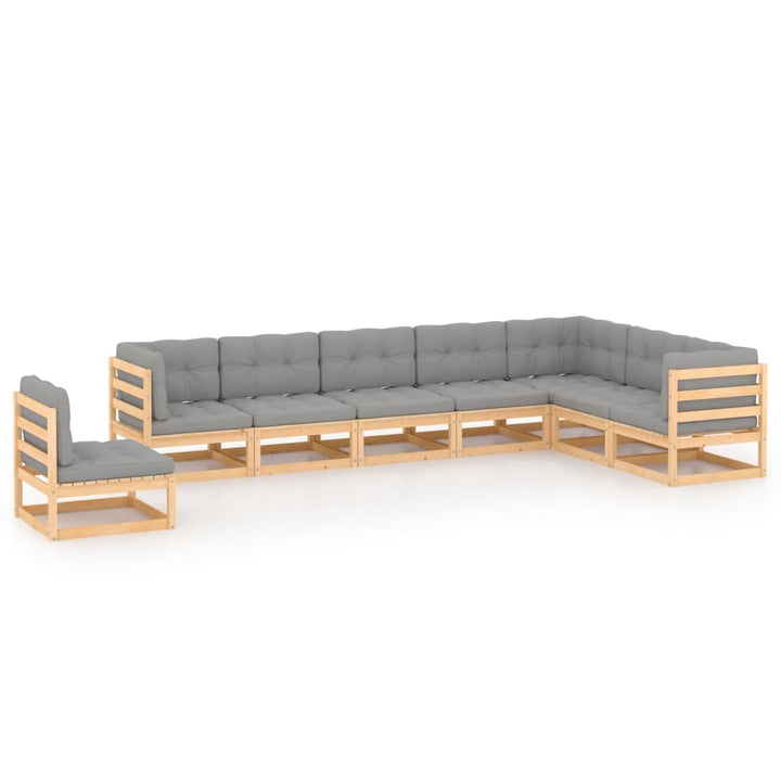 Loungegrupp Med Dynor 8 Delar Massiv Furu