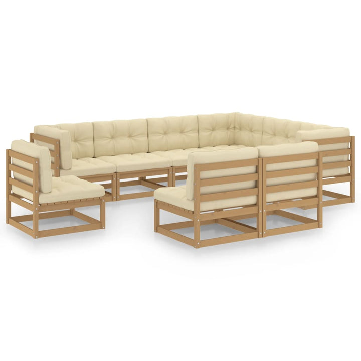 Loungegrupp 9 Delar Massiv Furu