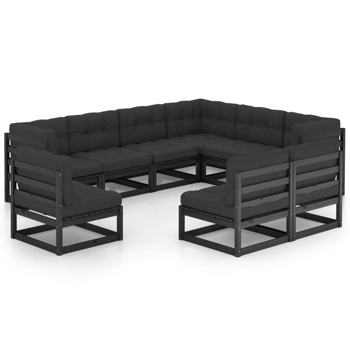 Loungegrupp 9 Delar Massiv Furu