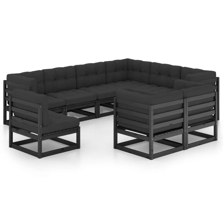 Loungegrupp 9 Delar Massiv Furu