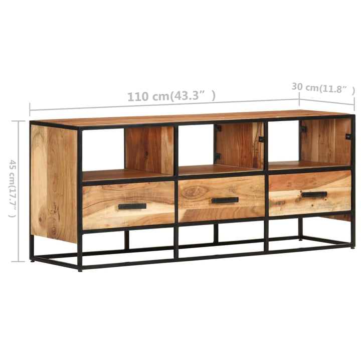 Tv-Bänk 110X30X45 Cm Massivt Akaciaträ