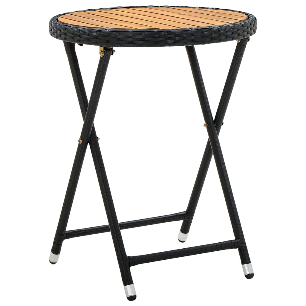 Tebord 60 Cm Konstrotting Och Massivt Akaciaträ