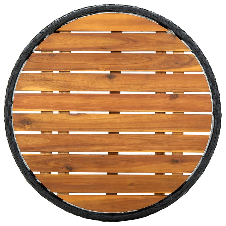 Tebord 60 Cm Konstrotting Och Massivt Akaciaträ