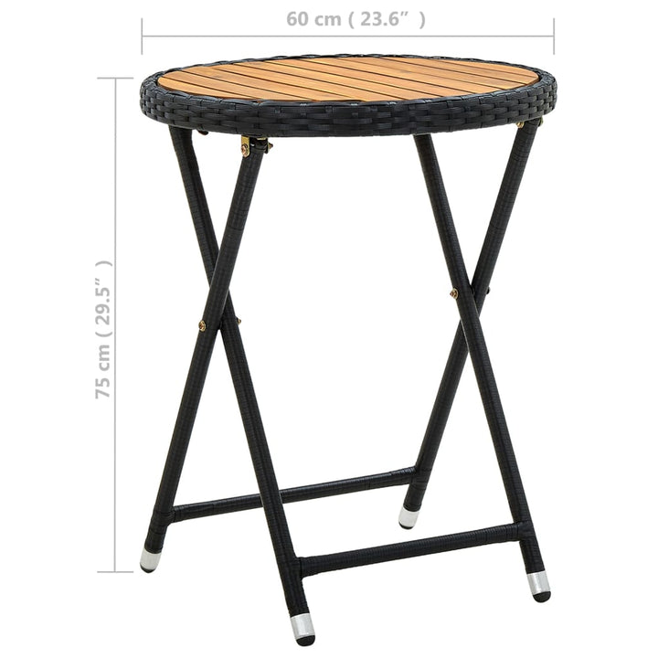 Tebord 60 Cm Konstrotting Och Massivt Akaciaträ