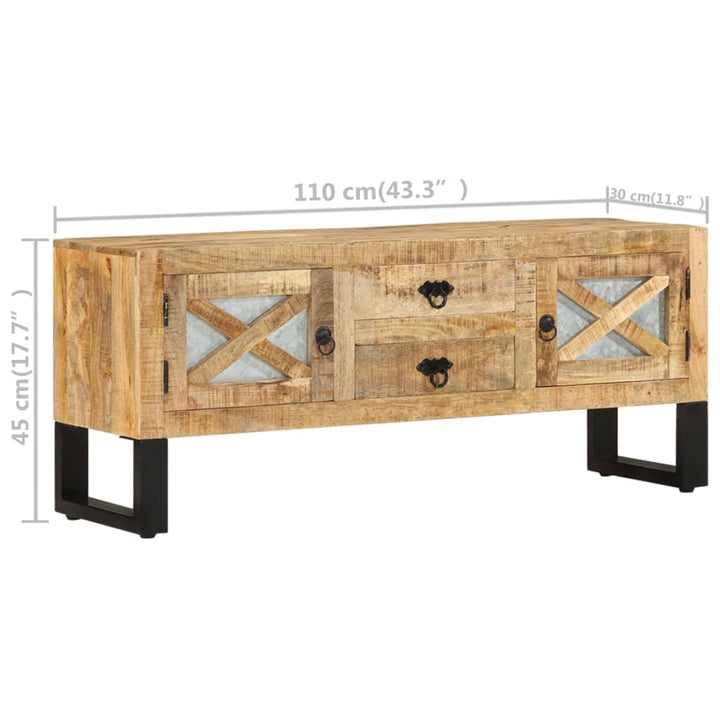 Tv-Bänk 110X30X45 Cm Grovt Mangoträ