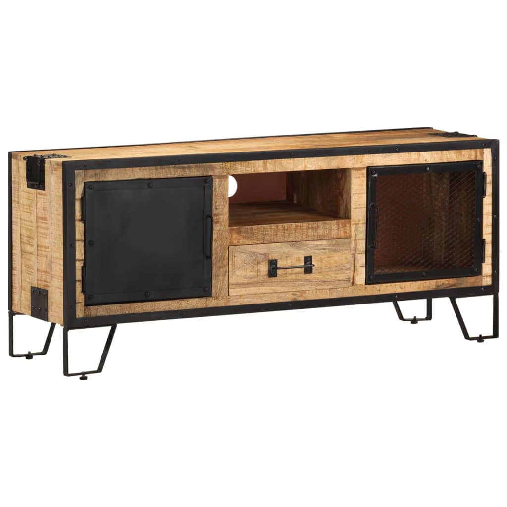 Tv-Bänk 110X31X46 Cm Grovt Mangoträ