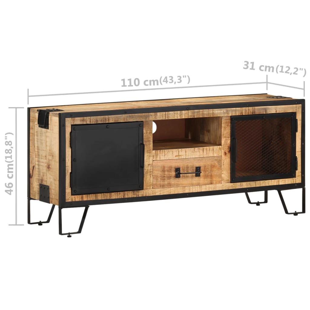 Tv-Bänk 110X31X46 Cm Grovt Mangoträ