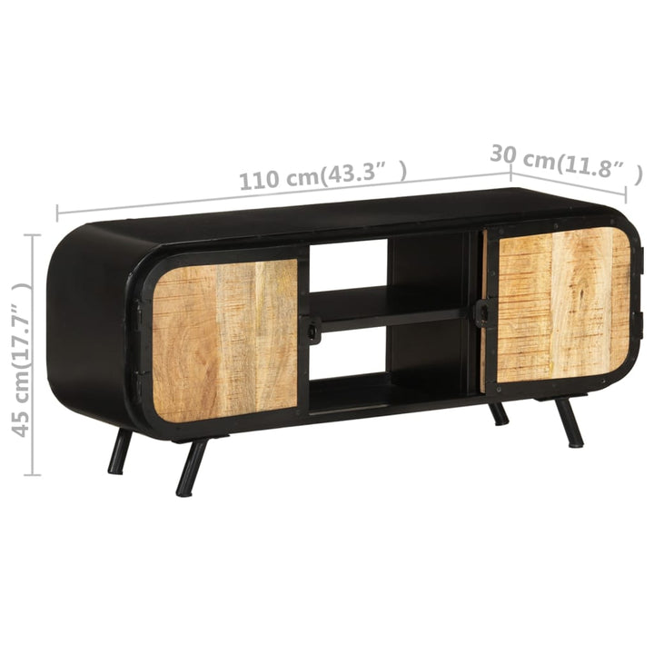 Tv-Bänk 110X30X45 Cm Grovt Mangoträ
