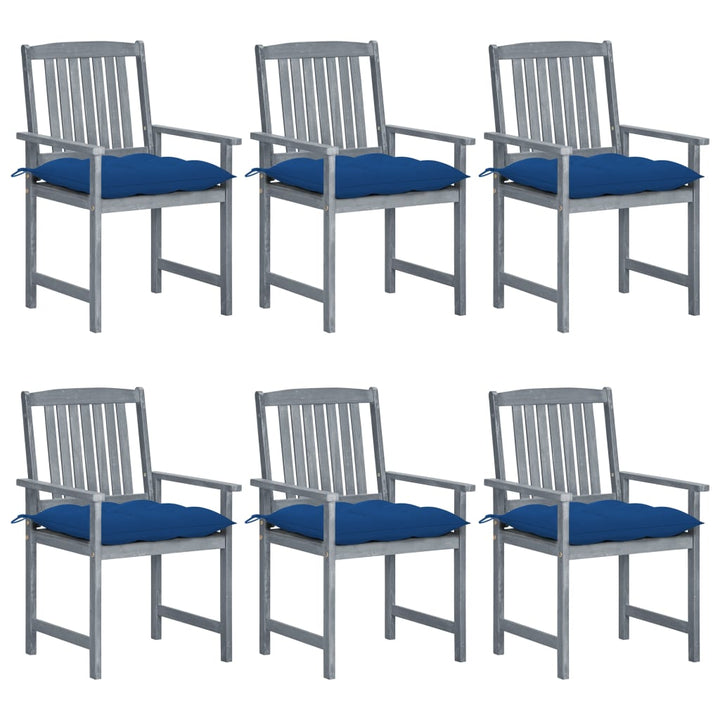 Trädgårdsstolar Med Dynor 2 St Grå Massivt Akaciaträ