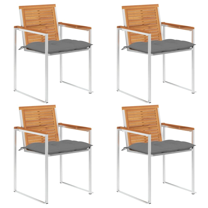 Trädgårdsstolar Med Dynor 8 St Massivt Akaciaträ