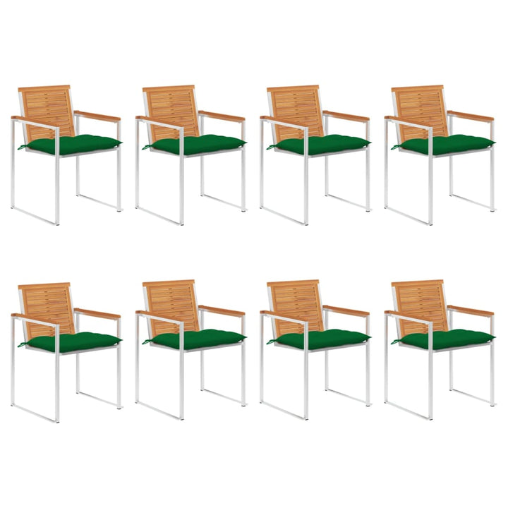 Trädgårdsstolar Med Dynor 8 St Massivt Akaciaträ