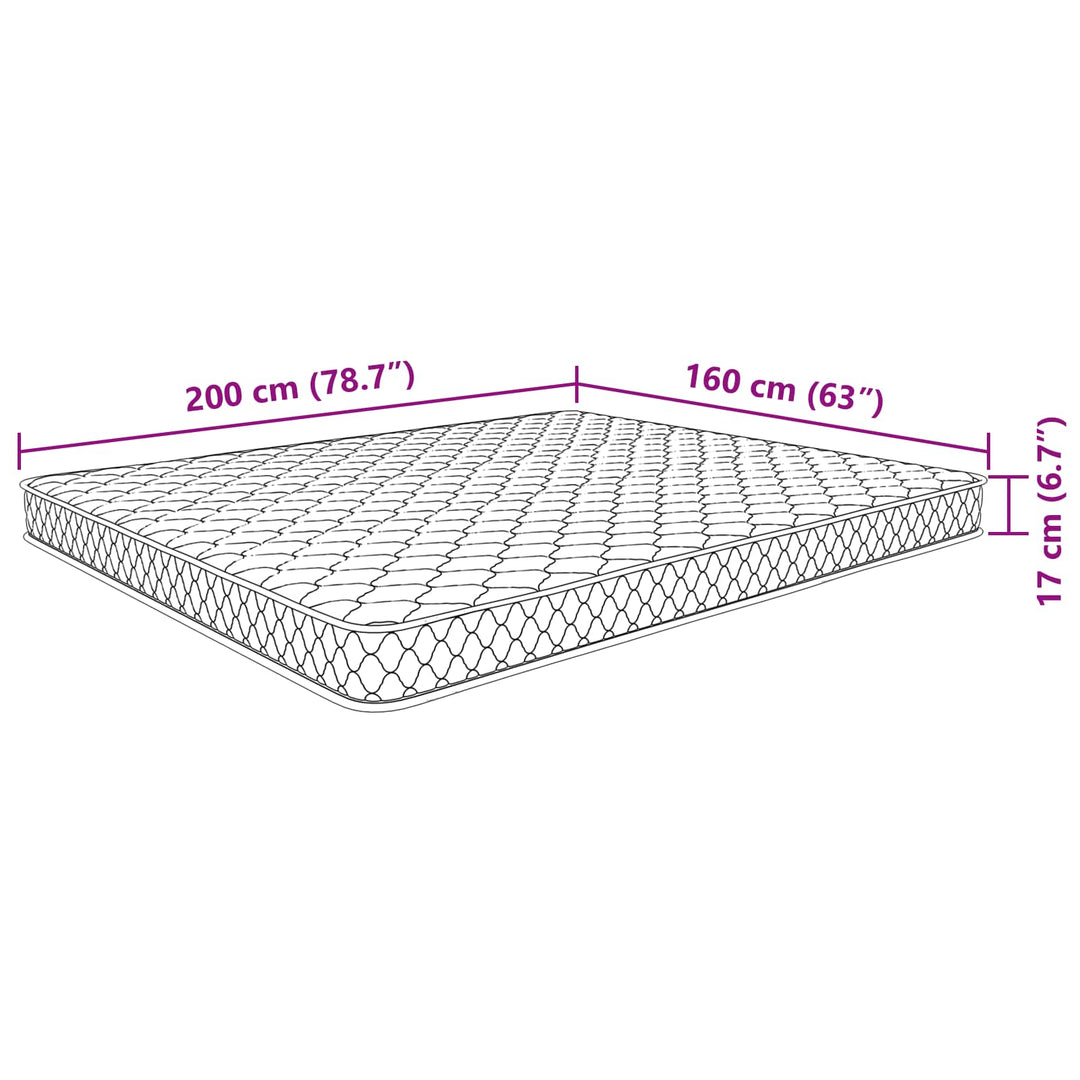 Madrass  Madrass Mjuk Vit Vit 200 X 160 X 17 Cm Pu Skum