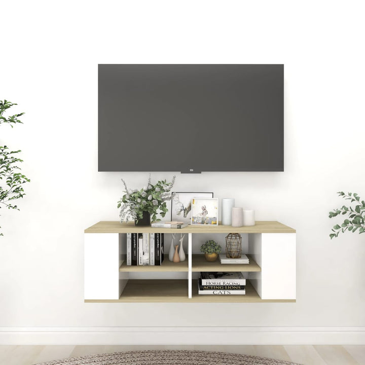 Väggmonterat Tv-Skåp 102X35X35Cm Konstruerat Trä