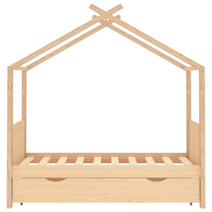 Barnsäng Med Låda Massiv Furu