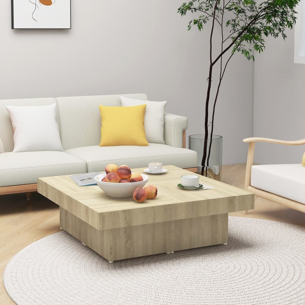 Soffbord Åldrat Trä 90X90X28 Cm Konstruerat Trä