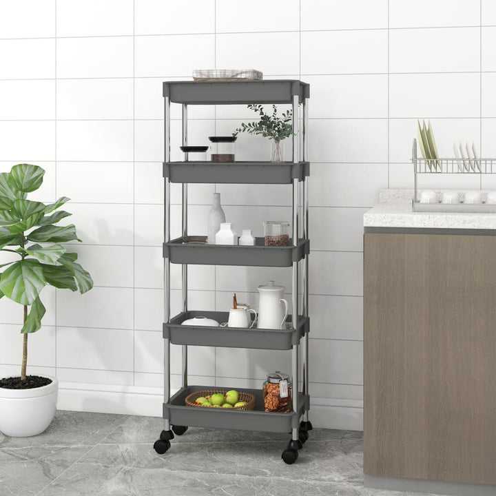 Rullvagn 5 Våningar 42X29X128 Cm Järn Och Abs