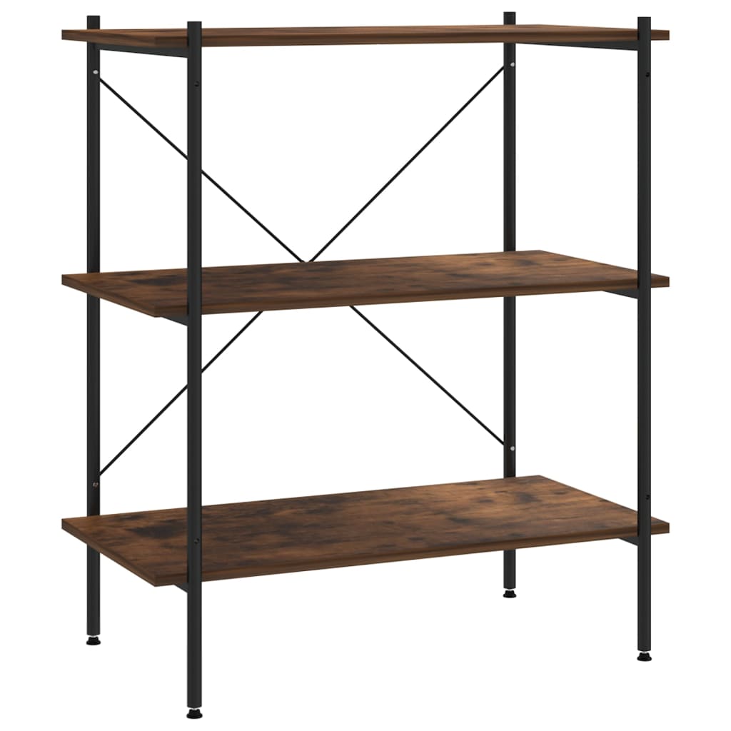 Hyllenhet Med 3 Hyllplan Svart Och Naturfärg 80X40X