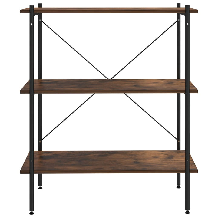 Hyllenhet Med 3 Hyllplan Svart Och Naturfärg 80X40X