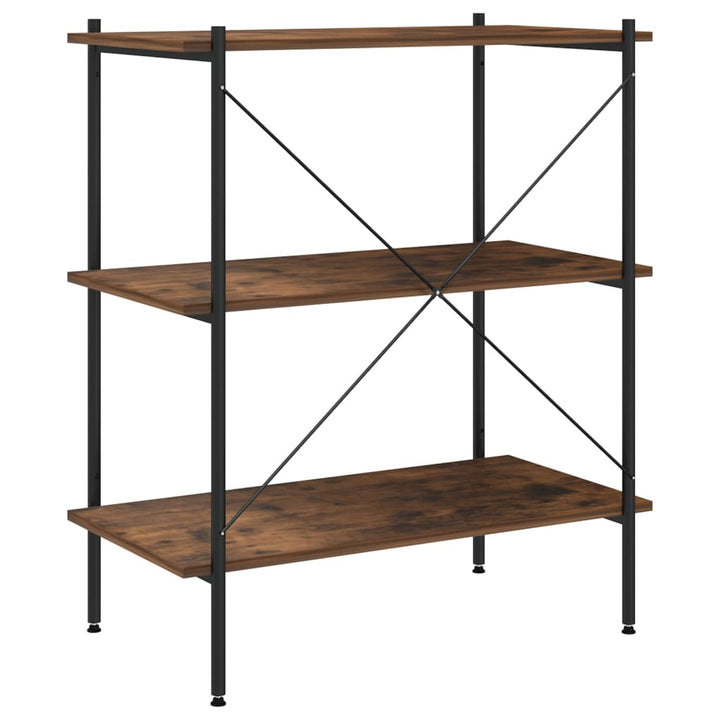 Hyllenhet Med 3 Hyllplan Svart Och Naturfärg 80X40X